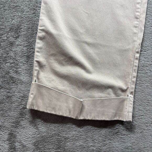 Old Navy Women Pants Chino Khaki Wide Leg Cuffed Y2K Vintage Stretch Sz 16 C108 - Picture 2 of 10